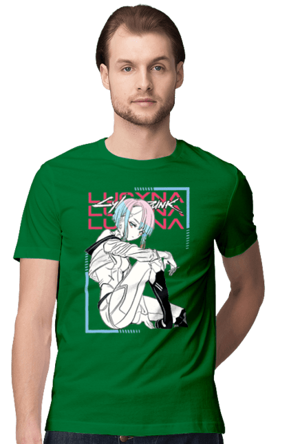 Men's t-shirt with prints Cyberpunk: Edgerunners Lucy. Anime, cd project, cyberpunk, edgerunners, game, lucy, netflix, video game. 2070702