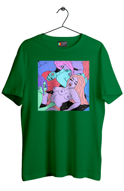 Футболка чоловіча з принтом "Дівчата Інопланетянки". Дівчата, інопланетянки, космос, різнокольорові. 2070702