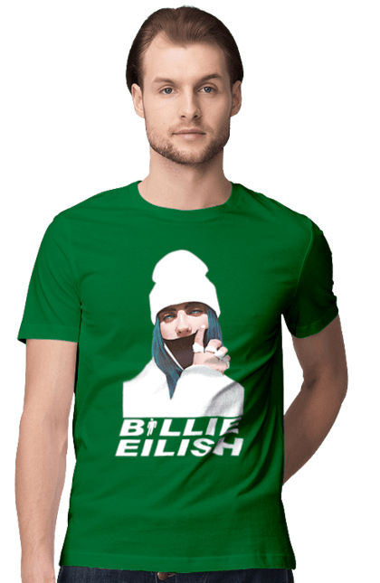 Men`s t-shirt with prints Billie Eilish. Billie eilish, billie eilish logo, billie eilish print, singer billie eilish. 2070702