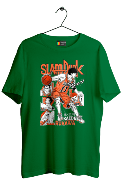 Men's t-shirt with prints Slam Dunk Kaede Rukawa. Anime, basketball, comedy, kaede rukawa, manga, school, shonen, slam dunk, sports anime. 2070702