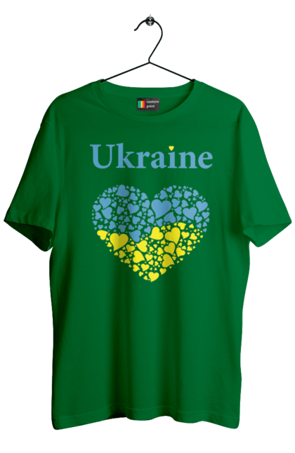 Men`s t-shirt with prints Ukraine Heart. Flag, heart, ukraine. 2070702