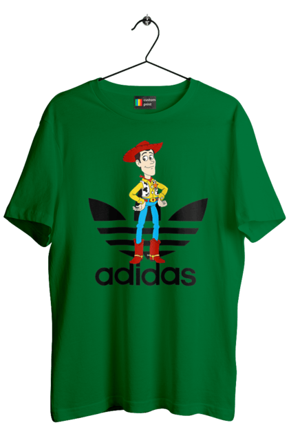 Футболка мужская с принтом Adidas Вуди. Adidas, toy story, woody, адидас, вуди, история игрушек, мультфильм. 2070702