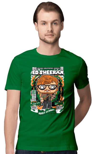 Футболка чоловіча з принтом "Ed Sheeran". Ед ширан, музика, поп, поп-музика, ширан. Funkotee