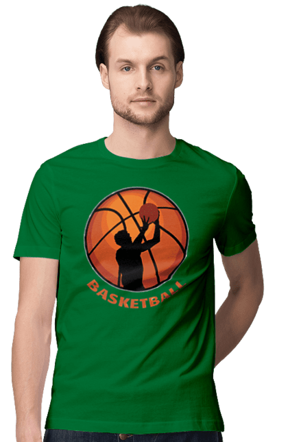 Футболка чоловіча з принтом "Гра Баскетбол". Баскетбол, баскетболіст, гра баскетбо, фаворит. futbolka.stylus.ua
