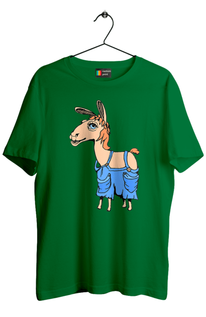 Men`s t-shirt with prints Llama Jumpsuit. Lama, overalls. 2070702