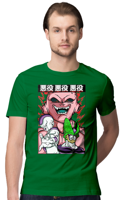 Men's t-shirt with prints Dragon Ball Majin Buu. Anime, antagonist, dragon ball, majin buu, manga, tv series. 2070702