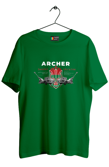 Футболка чоловіча з принтом "Archer". Archer, bayraktar, caesar, himars, javelin, nlaw, patriot, weapon, zaluzhny. 2070702