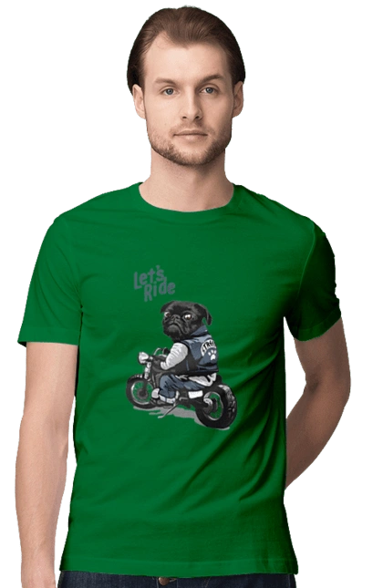 Мопс на мотоциклі