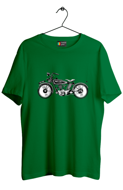 Футболка чоловіча з принтом "Мотоцикл Ретро". Мото, мотоцикл, ретро. 2070702