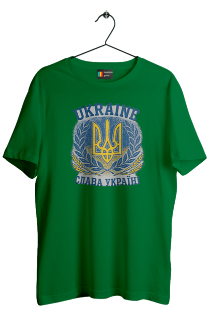 Футболка чоловіча з принтом "Слава Україні". Герб україни, героям слава, жовто блакитний, патріотичні, прапор україни, слава україні, тризуб, україна, українська символіка, українські. 2070702