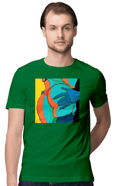 Футболка чоловіча з принтом "Жіноча Попа В Чоловічих Руках". Гола, жопа, ляпас. 2070702