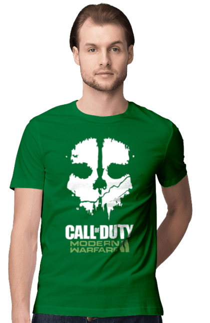Футболка чоловіча з принтом "Call of Duty Modern Warfare II". Call of duty, modern warfare, playstation, бої, бойовик, відеогра, гра, пригоди, спецоперації. PrintMarket - інтернет-магазин одягу та аксесуарів з принтами плюс конструктор принтів - створи свій унікальний дизайн