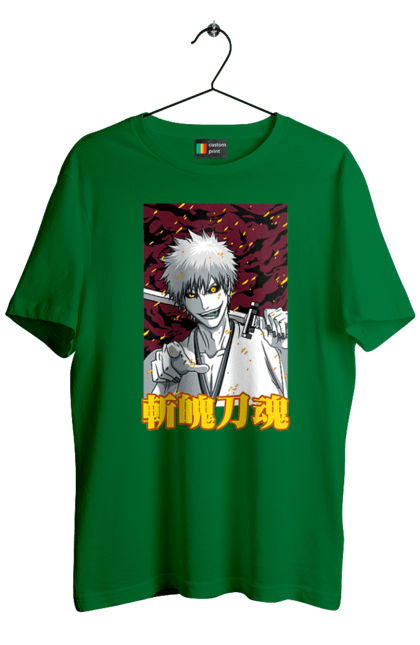 Men's t-shirt with prints Bleach Ichigo Kurosaki. Anime, bleach, ichigo, ichigo kurosaki, manga. 2070702