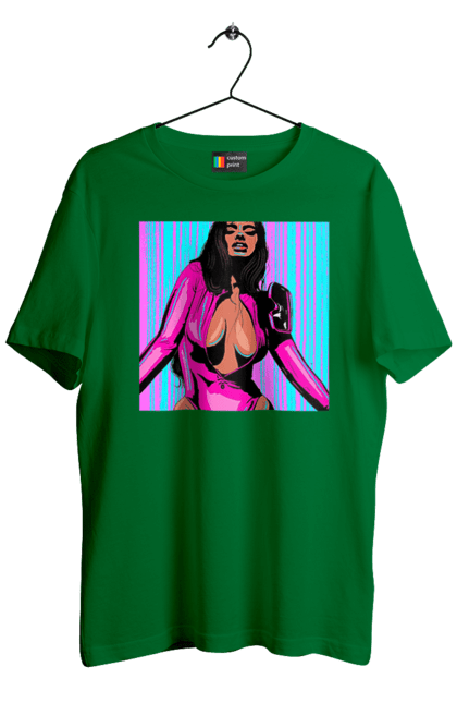 Футболка чоловіча з принтом "Дівчина З Глибоким Декольте". Гола, дівчина, сиськи. 2070702