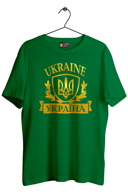 Футболка чоловіча з принтом "Герб України". Герб, герб україни, доброго вечора, з гербом україни, з тризубом, зсу, патріотична, прапор. 2070702