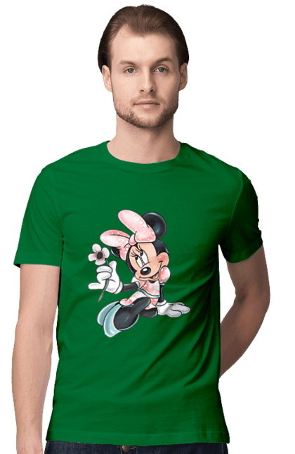 Men's t-shirt with prints Minnie Mouse. Cartoon, disney, mickey, mickey mouse, minnie mouse. 2070702