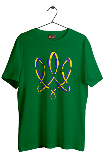 Футболка чоловіча з принтом "Тризуб України герб". Воля, герб, символ україни, тризуб, тризуб україни, тризуб україни герб, україна, українська символіка. 2070702