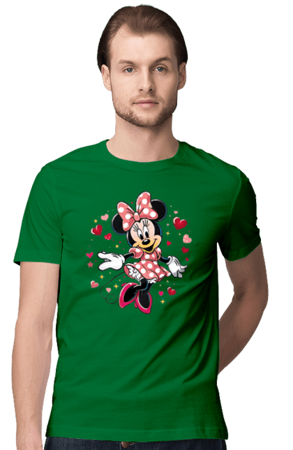 Футболка мужская с принтом Минни Маус. Mickey mouse, minnie mouse, дисней, микки, микки маус, минни маус, мультфильм. 2070702