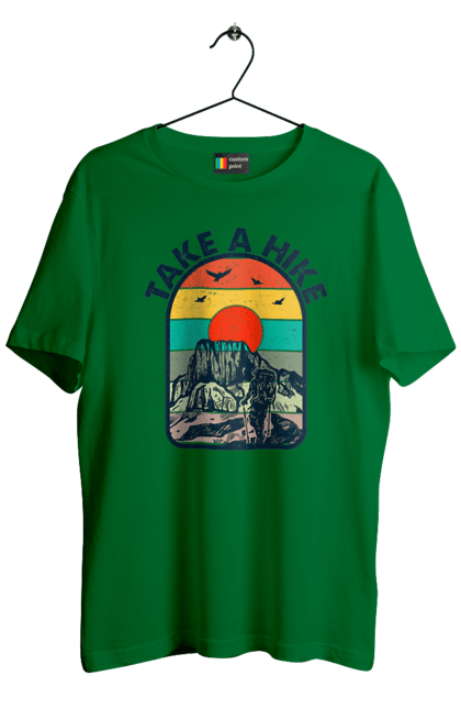 Men`s t-shirt with prints Take A Walk Climber, Mountains. Climber, hike, take a walk. 2070702