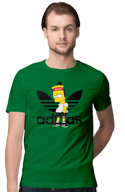 Футболка чоловіча з принтом "Adidas Барт". Adidas, bart, адідас, барт, мультфільм, серіал, сімпсон. 2070702