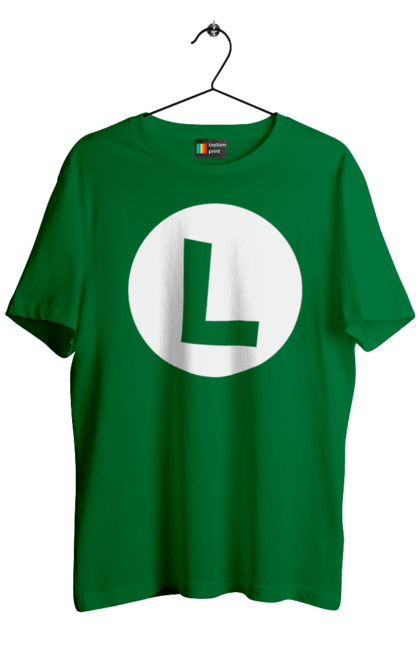 Men's t-shirt with prints Luigi Mario. Brother, character, game, mario, mario bros, nintendo. 2070702