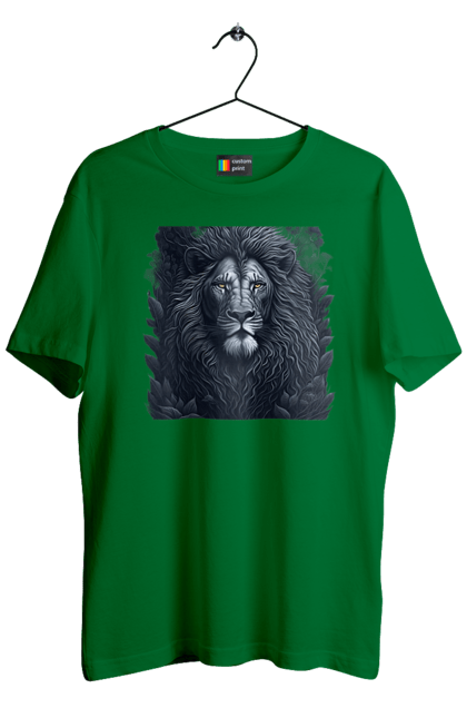 Футболка чоловіча з принтом "Захоплююча ілюстрація величного лева". Велич, величний лев, лев. CustomPrint.market