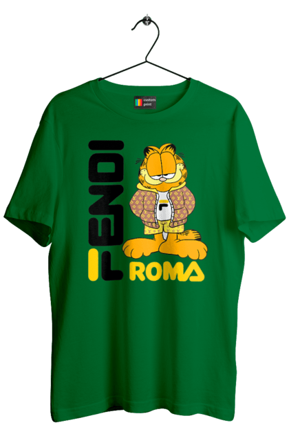 Men's t-shirt with prints Fendi Garfield. Bag, brand, clothes, fashion, fashion house, fendi, garfield, italy, luxury, lvmh. 2070702