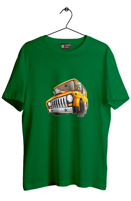 Футболка чоловіча з принтом "Вантажівка". Авто, автомобіль, вантажівка, дитячий малюнок, зображення авто. 2070702