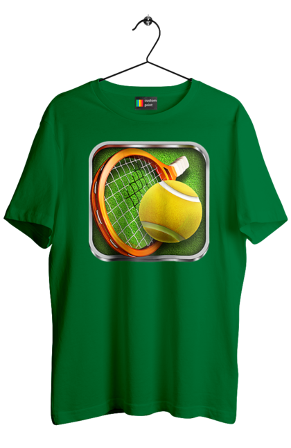Men`s t-shirt with prints Tennis. Ball, ground tournament, london, players, prize fund, racket, sponsor, tennis, tournament grid. 2070702