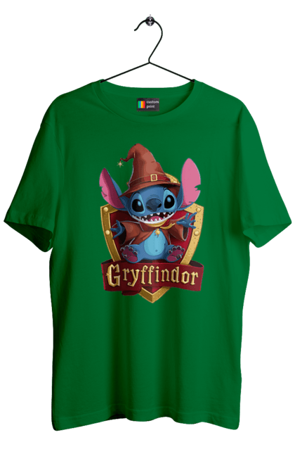 Men's t-shirt with prints Stich Gryffindor. Faculty, franchise, gryffindor, harry potter, hogwarts, stich. 2070702