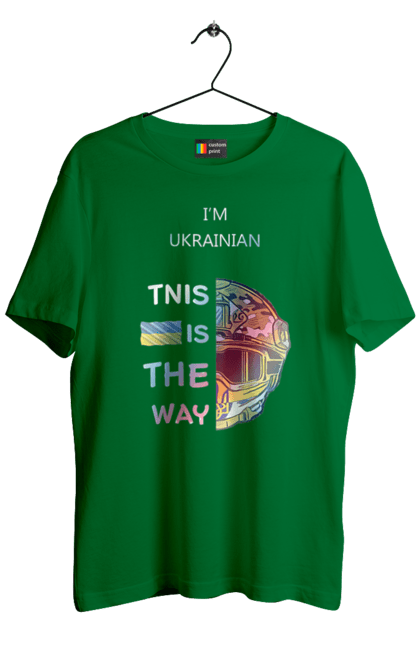 Футболка чоловіча з принтом "Я українець це шлях колорфул". Зсу, мандалоріан, символ україни зсу, солдат зсу, україна, українець це шлях, це шлях, я українець. 2070702