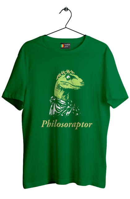 Футболка чоловіча з принтом "Філосораптор". Philosoraptor, raptor, velociraptor, велоцираптор, динозавр, мем, раптор, філосораптор, філософ, філософія. 2070702