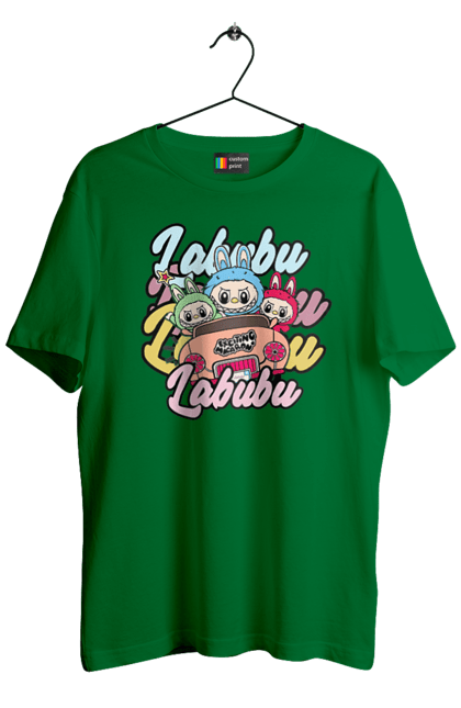 Футболка чоловіча з принтом "Лабубу". Іграшка лабубу, лабубу, лабубу кока кола, мерч лабубу, мила, рожева лабубу, смішна лабубу. 2070702