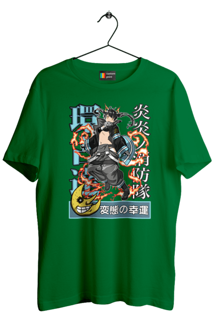 Men's t-shirt with prints Fire Force Shinra Tamaki Kotatsu. Anime, fire force, firefighter, manga, tamaki kotatsu. 2070702