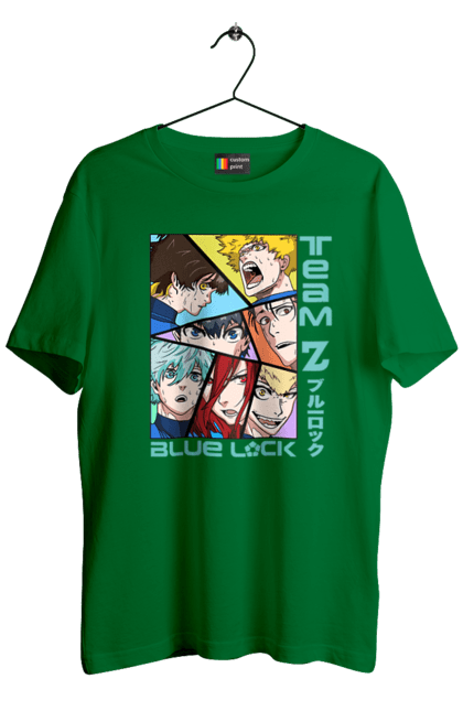 Men's t-shirt with prints Blue Lock. Anime, blue lock, blue prison, manga, sport, sports anime. 2070702