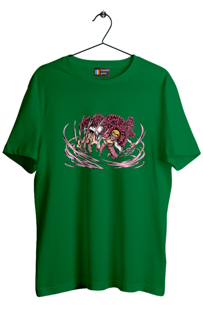 Men's t-shirt with prints One Piece Donquixote Doflamingo. Anime, donquixote doflamingo, heavenly yaksha, manga, one piece, straw hat pirates. 2070702