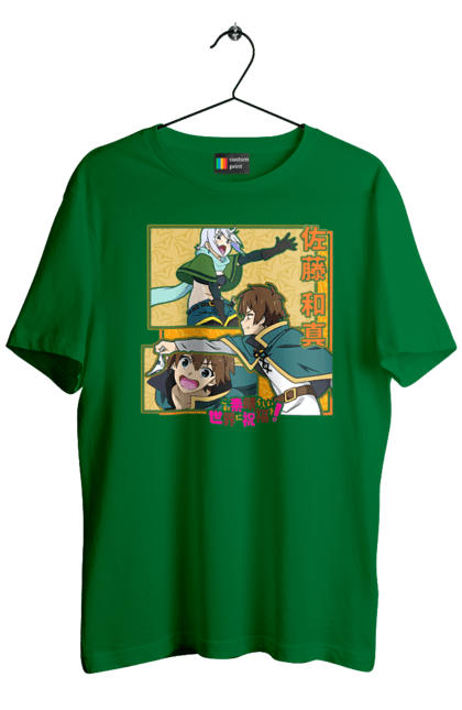 Men's t-shirt with prints KonoSuba. Anime, kazuma satou, konosuba, manga, novel, сато казума. 2070702