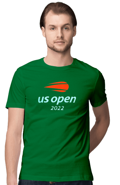Футболка чоловіча з принтом "Тенісний турнір US Open 2022". Великий теніс, відкритий чемпіонат, гравці, м`яч, нью йорк, призовий фонд, ракетка, турнір на ґрунті, хард, чемпіонат америки. aslan
