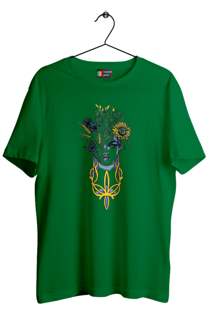 Футболка чоловіча з принтом "Українка". Жінка, соняшник, українка. 2070702