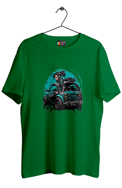 Футболка чоловіча з принтом "Кіберпанк дівчина". Арт, графіка, дівчата, ігри, кіберпанк, малюнок. 2070702