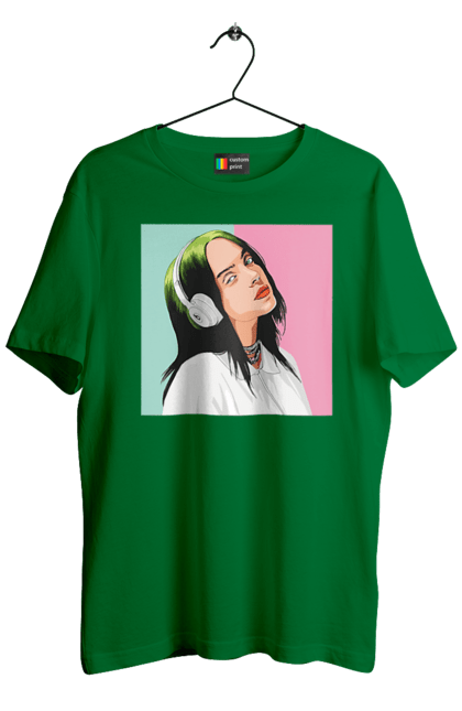 Men`s t-shirt with prints Billie Eilish. Activist, animals, billie eilish, misukant, right, singer. 2070702