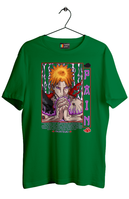 Men's t-shirt with prints Naruto Yahiko. Akatsuki, anime, character, manga, naruto, ninja, pain, tv series, yahiko. 2070702