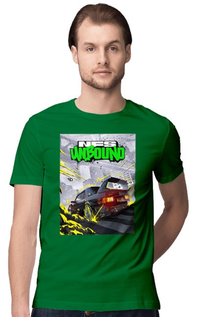 Футболка чоловіча з принтом "Need for Speed Unbound". Heat, need, need for speed, nfs, speed, unbound, нид, нфс, спид, фор. 2070702