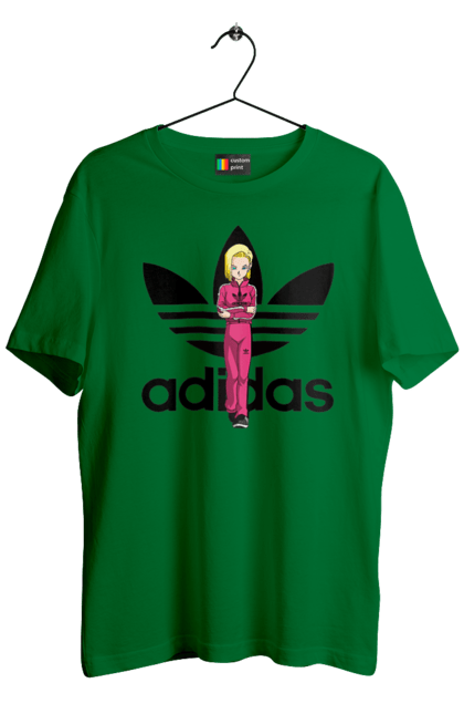 Футболка чоловіча з принтом "Adidas Андроїд 18". Adidas, android 18, dragon ball, адідас, андроїд 18, аніме, вбивця, кіборг, манга, перли дракона. 2070702