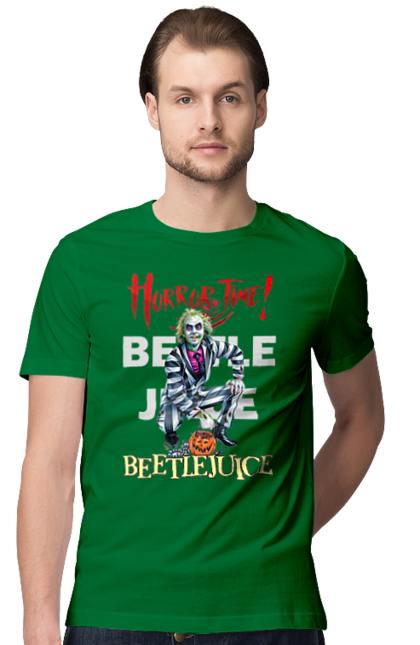 Men's t-shirt with prints Beetlejuice. Beetlejuice, comedy, ghost, horror, movie, tim burton, warner bros. 2070702