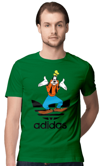 Футболка чоловіча з принтом "Adidas Гуфі". Adidas, goofy, адідас, гуфі, мультсеріал, мультфільм, пес, собака. 2070702