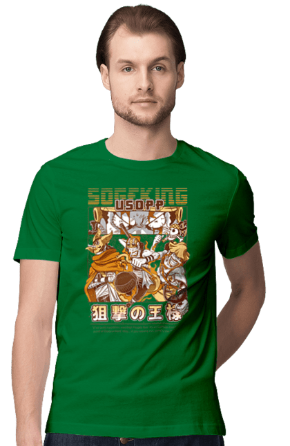 Men's t-shirt with prints One Piece Usopp. Anime, manga, one piece, sniper, straw hat pirates, usopp. 2070702