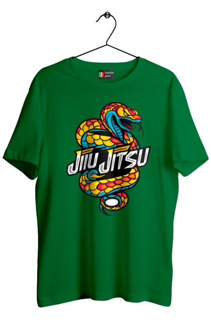 Men's t-shirt with prints Jujutsu. Animal, japan, jiu jitsu, jujutsu, martial arts, ninja, samurai, snake, sport. 2070702