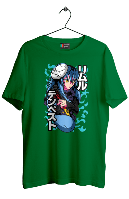 Men's t-shirt with prints Regarding Reincarnated to Slime Rimuru Tempest. Anime, manga, reincarnated to slim, reincarnated to slime, rimuru, rimuru tempest, short story, slime. 2070702