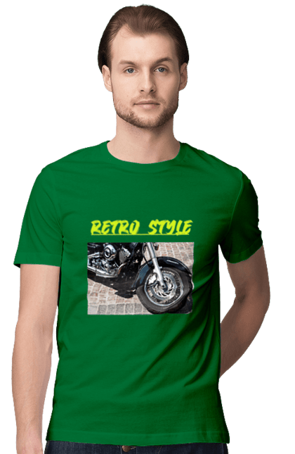 Футболка чоловіча з принтом "Мото2". Байк, дорога, мотоцикл, ретро, стиль, швидкість. 2070702